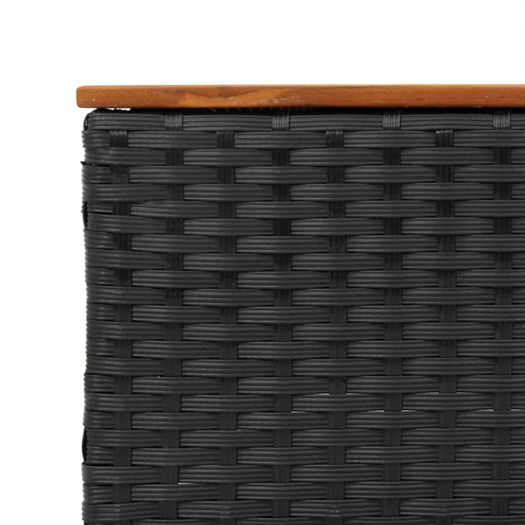 Set Divani da Giardino 5 pz con Cuscini Nero Polyrattan Acacia | homemem39