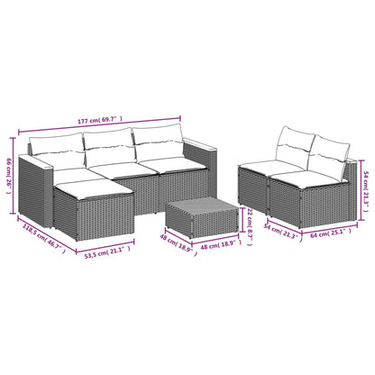 Set Divani da Giardino 5 pz con Cuscini Nero Polyrattan Acacia | homemem39