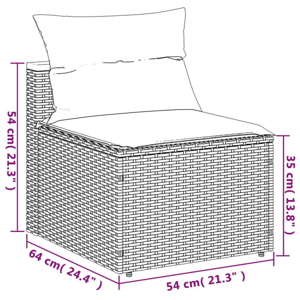 Set Divani da Giardino 5 pz con Cuscini Nero Polyrattan Acacia | homemem39