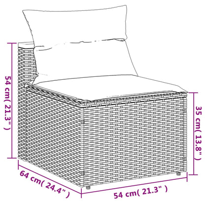 Set Divani da Giardino 5 pz con Cuscini Nero Polyrattan Acacia | homemem39
