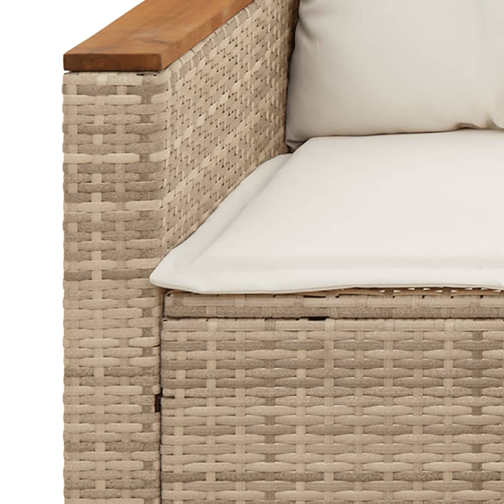 Set Divano da Giardino 5 pz con Cuscini Beige Polyrattan Acacia - homemem39