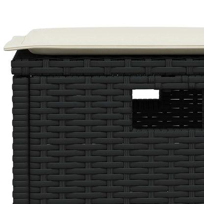 Set Divani da Giardino 6 pz con Cuscini Forma L Polyrattan Nero