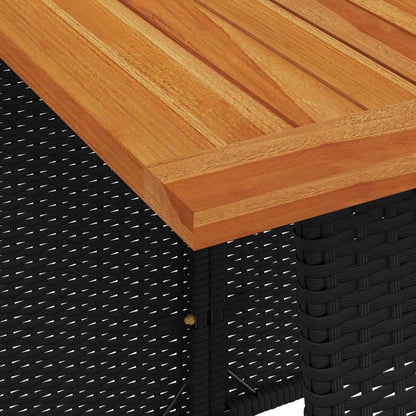 Set Divani da Giardino 6 pz con Cuscini Forma L Polyrattan Nero