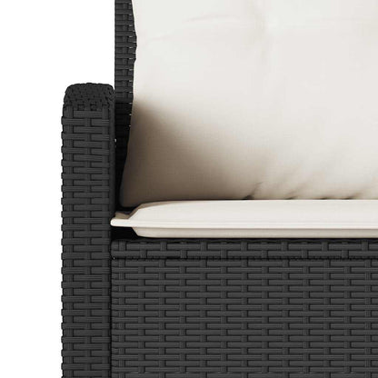 Set Divani da Giardino 6 pz con Cuscini Forma L Polyrattan Nero - homemem39
