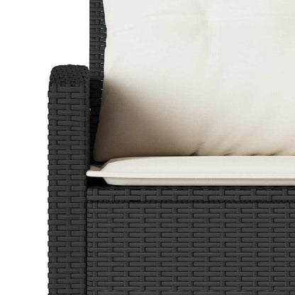 Set Divani da Giardino 6 pz con Cuscini Forma L Polyrattan Nero