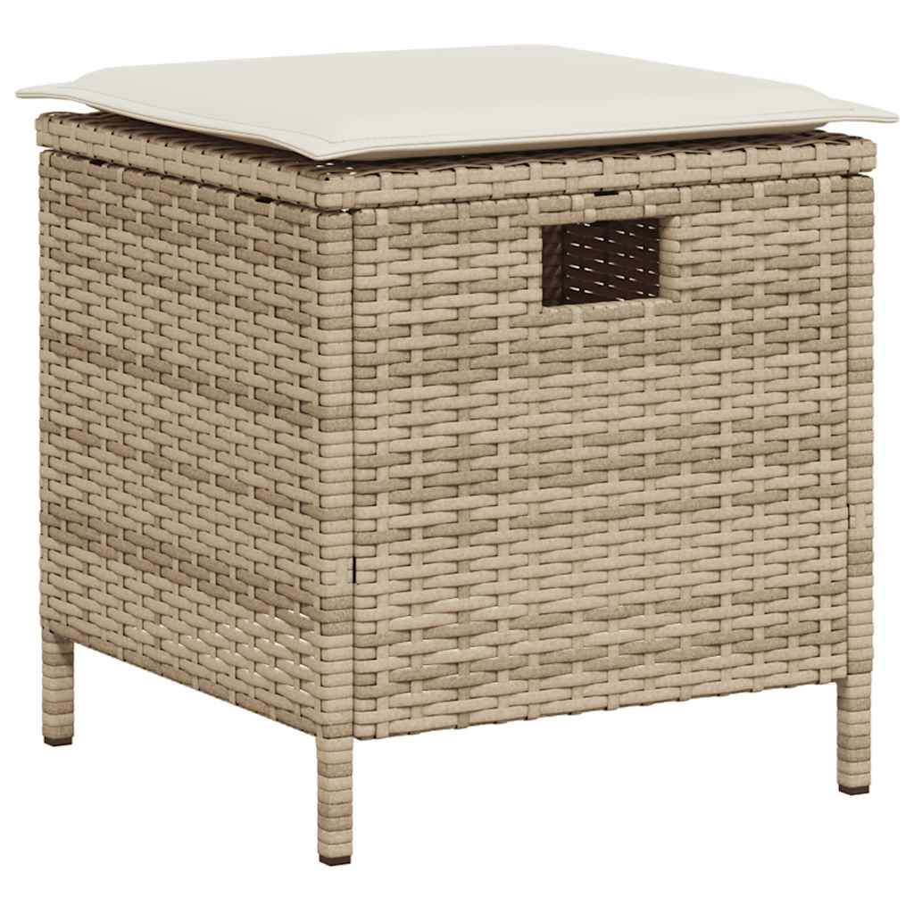 Set Divano da Giardino 6 pz con Cuscini a L Beige in Polyrattan - homemem39
