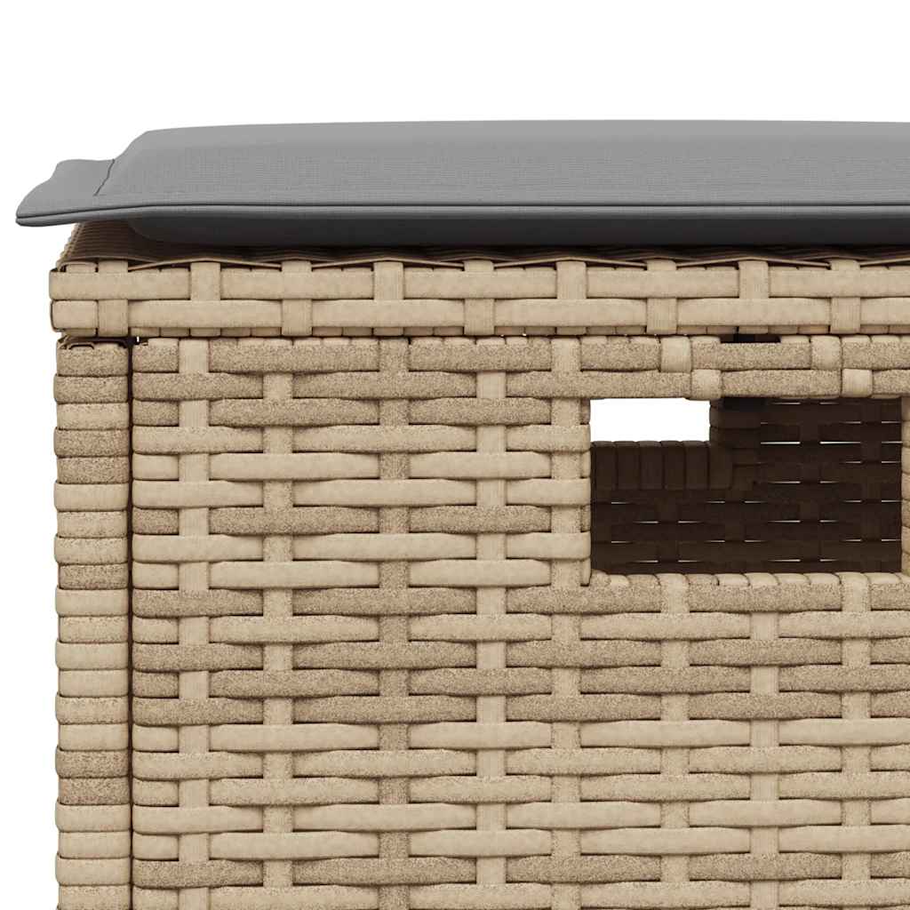 Set Divano da Giardino 6 pz con Cuscini a L Beige in Polyrattan