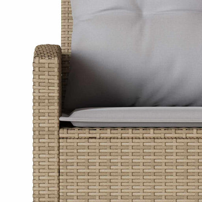 Set Divano da Giardino 6 pz con Cuscini a L Beige in Polyrattan