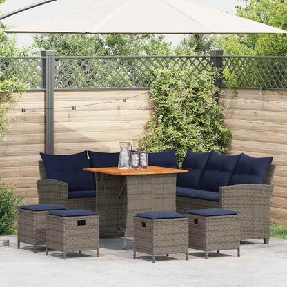 Set Divani da Giardino 6 pz con Cuscini a Forma di L Polyrattan - homemem39