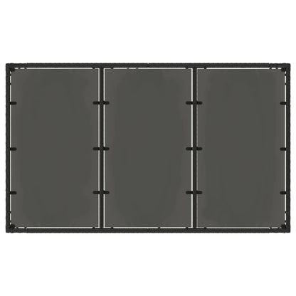 Tavolo da Giardino Piano in Vetro Nero 150x90x75 cm Polyrattan - homemem39