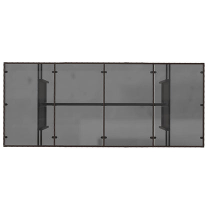 Tavolo Giardino Piano in Vetro Marrone 190x80x75cm Polyrattan | homemem39