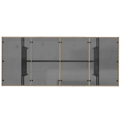 Tavolo da Giardino Piano in Vetro Beige 190x80x75 cm Polyrattan
