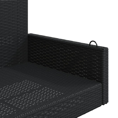Panchina a Dondolo Nera 119x56x48 cm in Polyrattan | homemem39
