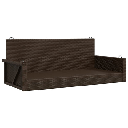 Panchina a Dondolo Marrone 119x56x48 cm in Polyrattan | homemem39