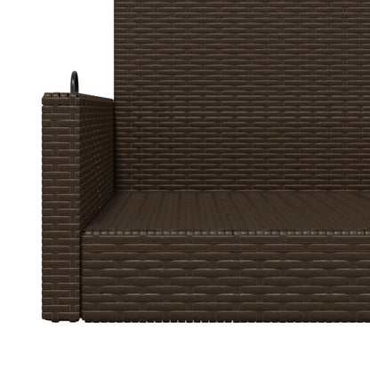 Panchina a Dondolo Marrone 119x56x48 cm in Polyrattan | homemem39