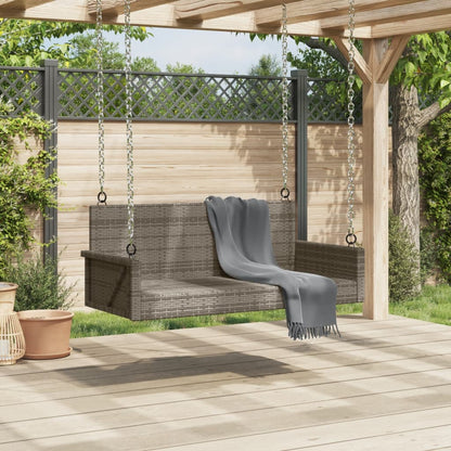 Panchina Dondolo Grigia 119x56x48 cm in Polyrattan | homemem39