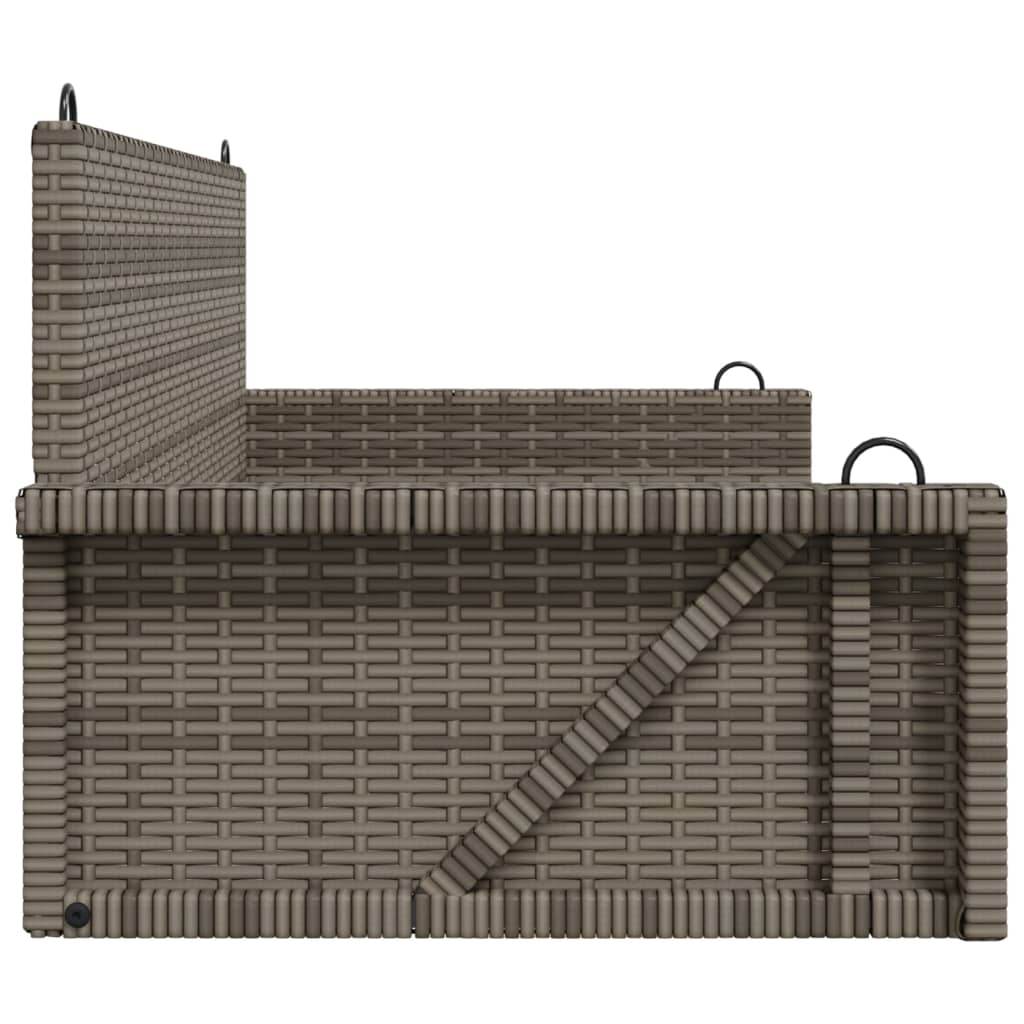 Panchina Dondolo Grigia 119x56x48 cm in Polyrattan | homemem39