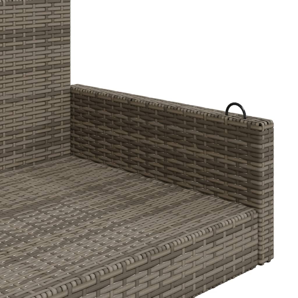 Panchina Dondolo Grigia 119x56x48 cm in Polyrattan | homemem39