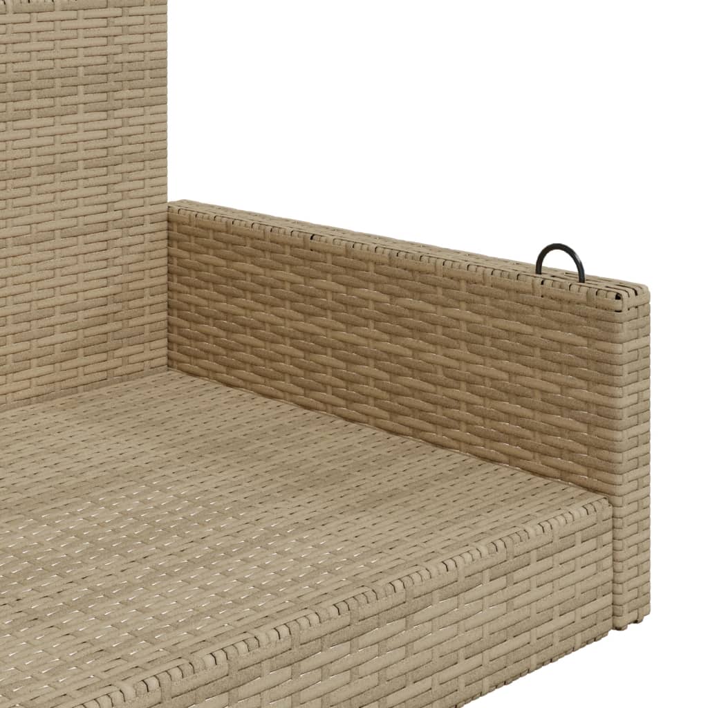 Panchina a Dondolo Beige 119x56x48 cm in Polyrattan | homemem39