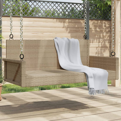 Panchina a Dondolo Beige 119x56x48 cm in Polyrattan | homemem39