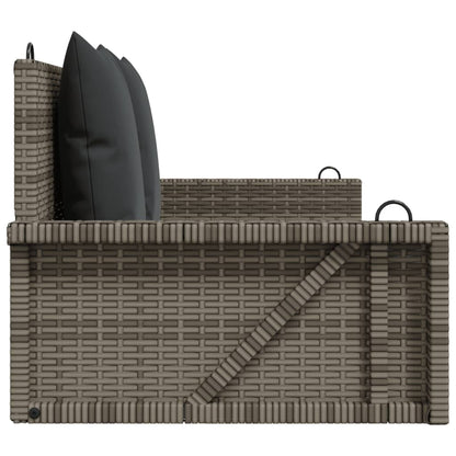 Panchina Dondolo con Cuscini Grigia 119x56x48 cm in Polyrattan | homemem39