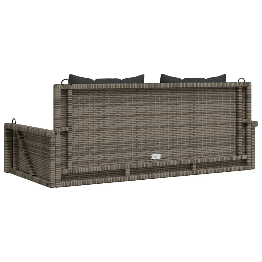 Panchina Dondolo con Cuscini Grigia 119x56x48 cm in Polyrattan | homemem39