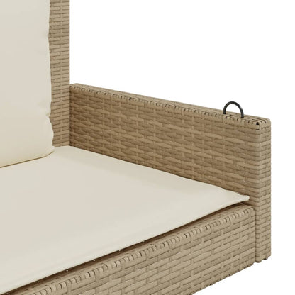 Panchina a Dondolo con Cuscini Beige 119x56x48 cm in Polyrattan | homemem39