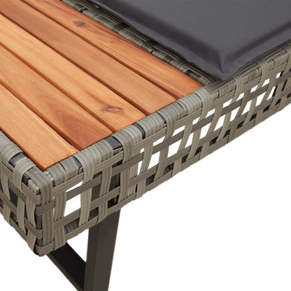 Divano da Giardino con Cuscini a L Grigio Polyrattan e Acacia | homemem39