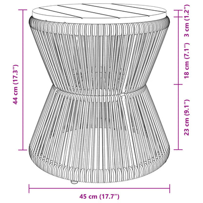 Coffee Table Base in Black Metal Wire Ø 45x44 cm Solid Acacia