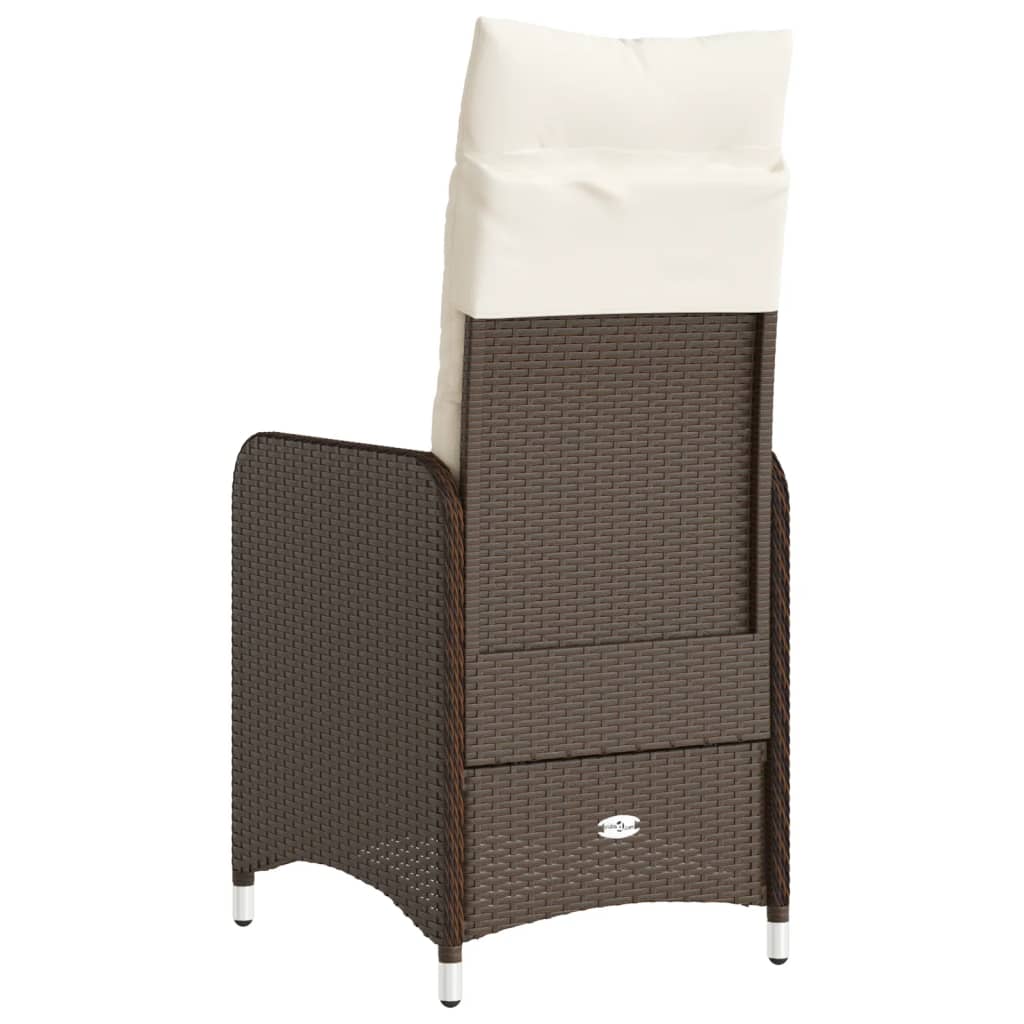 Sedie Reclinabili Giardino 2pz con Cuscini Marrone Polyrattan - homemem39