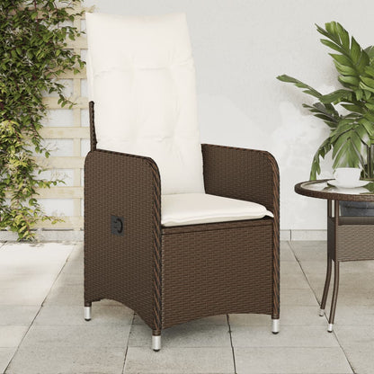 Sedie Reclinabili Giardino 2pz con Cuscini Marrone Polyrattan - homemem39