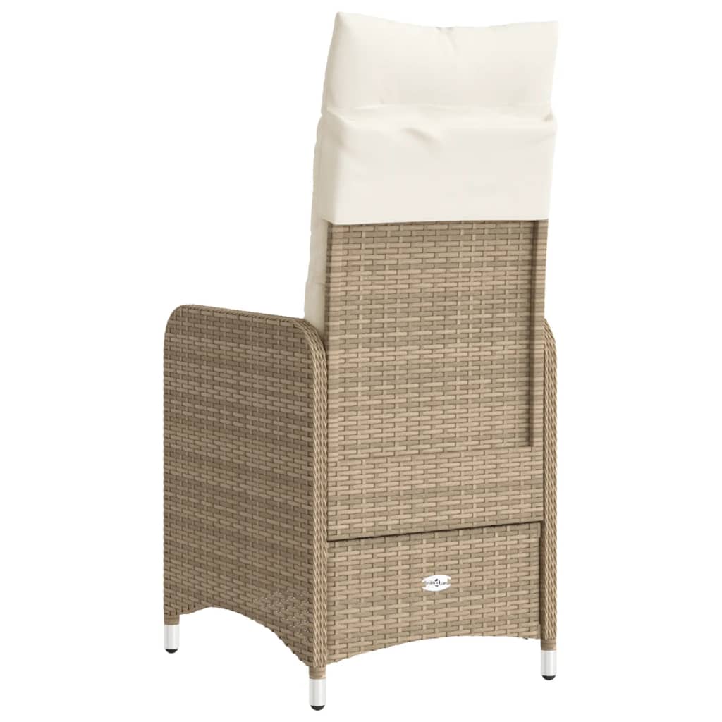 Sedie Reclinabili da Giardino 2pz con Cuscini Beige Polyrattan - homemem39