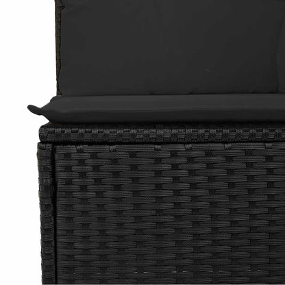 Divano da Giardino con Cuscini a 4 Posti Nero in Polyrattan - homemem39