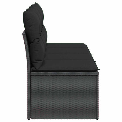 Divano da giardino con cuscini 4 posti nero in polyrattan | homemem39