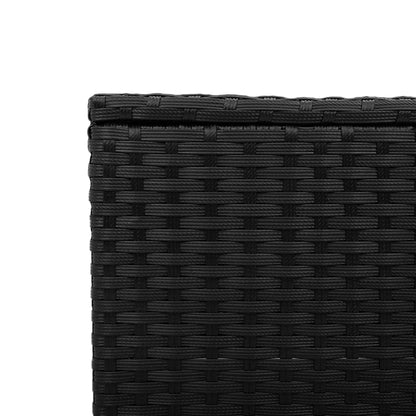 Tavolo da giardino con piano in vetro nero 55x55x37 cm in polyrattan | homemem39