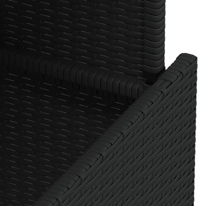 Tavolo da Giardino Piano in Vetro Nero 100x55x73 cm Polyrattan