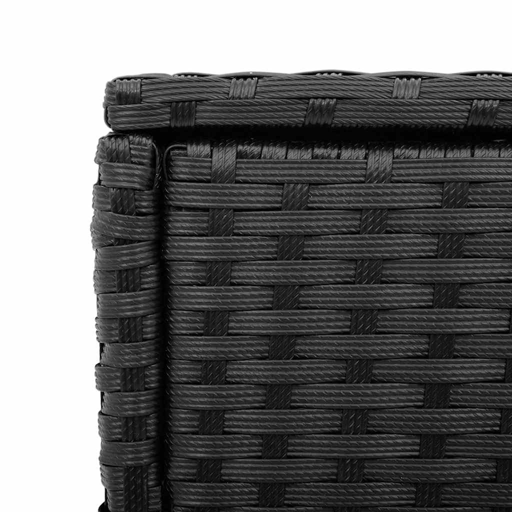 Tavolo da Giardino Piano in Vetro Nero 58x27,5x55 cm Polyrattan | homemem39