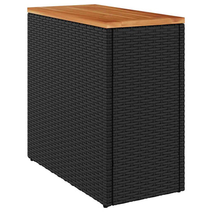 Tavolino da giardino con piano in legno nero 58x27,5x55 cm