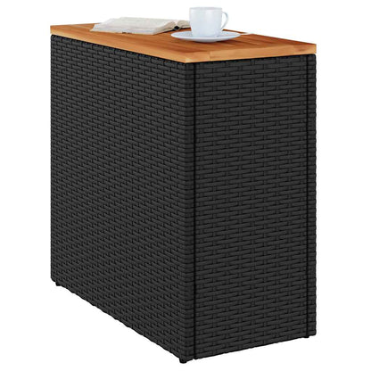 Tavolino da giardino con piano in legno nero 58x27,5x55 cm