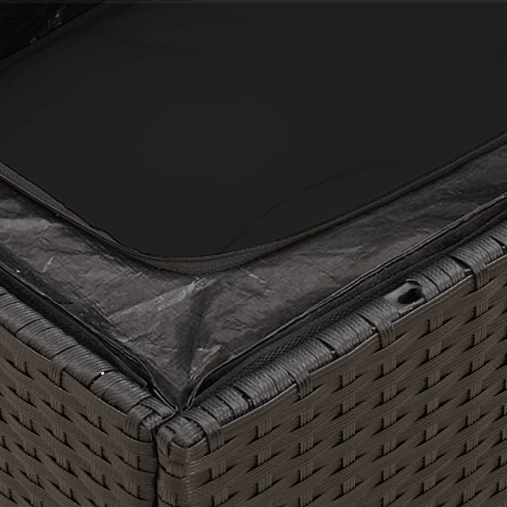 Sedia da Giardino Senza Braccioli con Cuscini Nera Polyrattan - homemem39