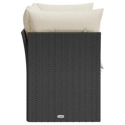 Divano da Giardino con Cuscini a 2 Posti Nero in Polyrattan | homemem39