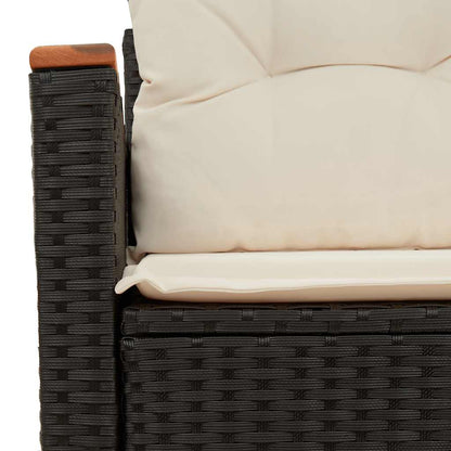 Divano da Giardino con Cuscini a 2 Posti Nero in Polyrattan | homemem39
