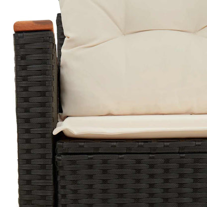Divano da Giardino con Cuscini a 2 Posti Nero in Polyrattan | homemem39