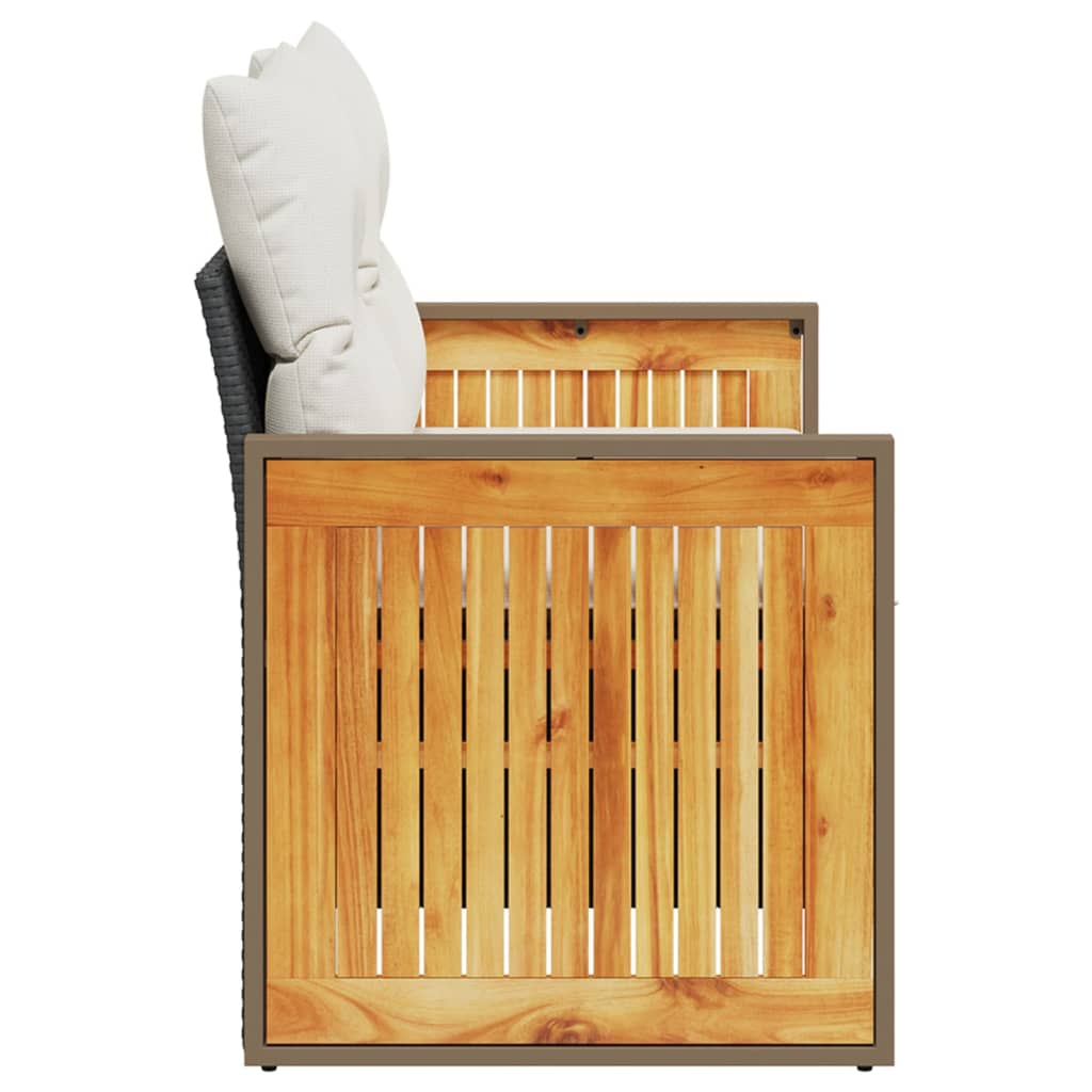 Divano da Giardino con Cuscini a 2 Posti Nero in Polyrattan | homemem39