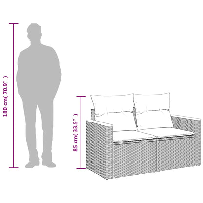 Divano da giardino con cuscini 2 posti nero in polyrattan | homemem39