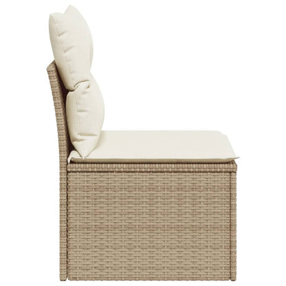 Divano Giardino Senza Braccioli con Cuscini Beige in Polyrattan - homemem39
