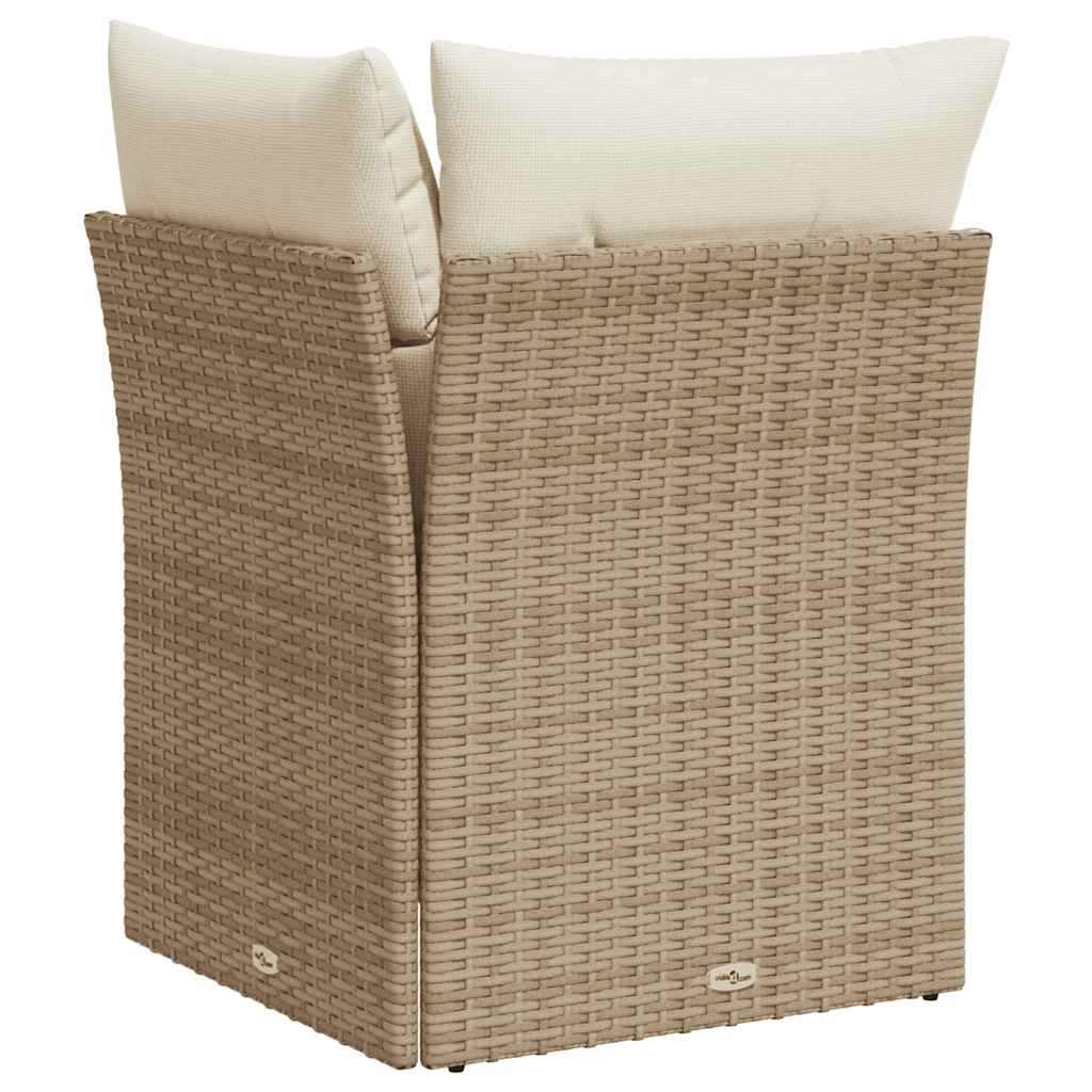 Divano Angolare da Giardino con Cuscini Beige in Polyrattan | homemem39