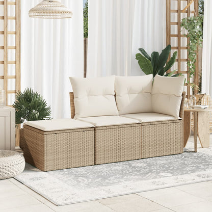 Sgabello Giardino con Cuscino Beige 55x55x37 cm in Polyrattan | homemem39