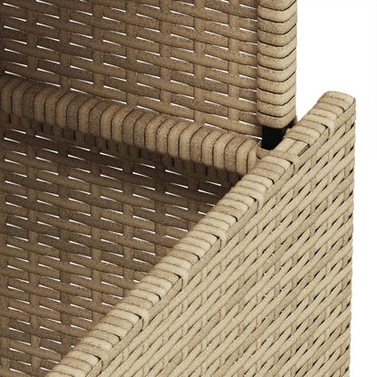 Tavolo da Giardino Piano in Vetro Beige 100x55x73 cm Polyrattan