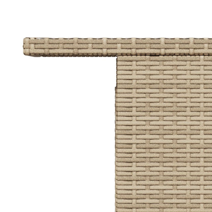 Tavolo da Giardino Piano in Vetro Beige 100x55x73 cm Polyrattan